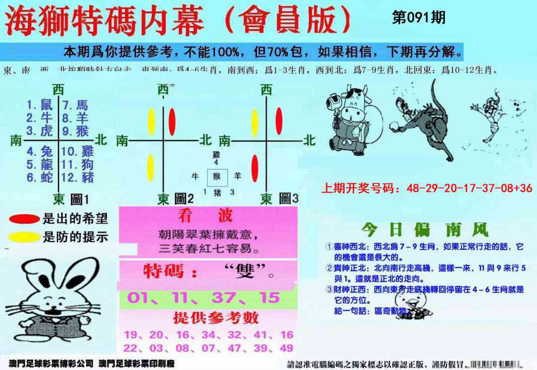 091期另版海狮特码内幕报[图]